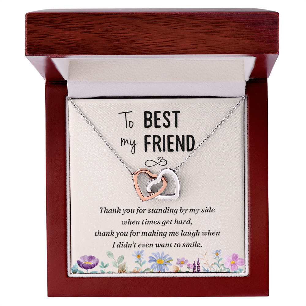 Interlocking Hearts Necklace : To My Best Friend Standing By My Side