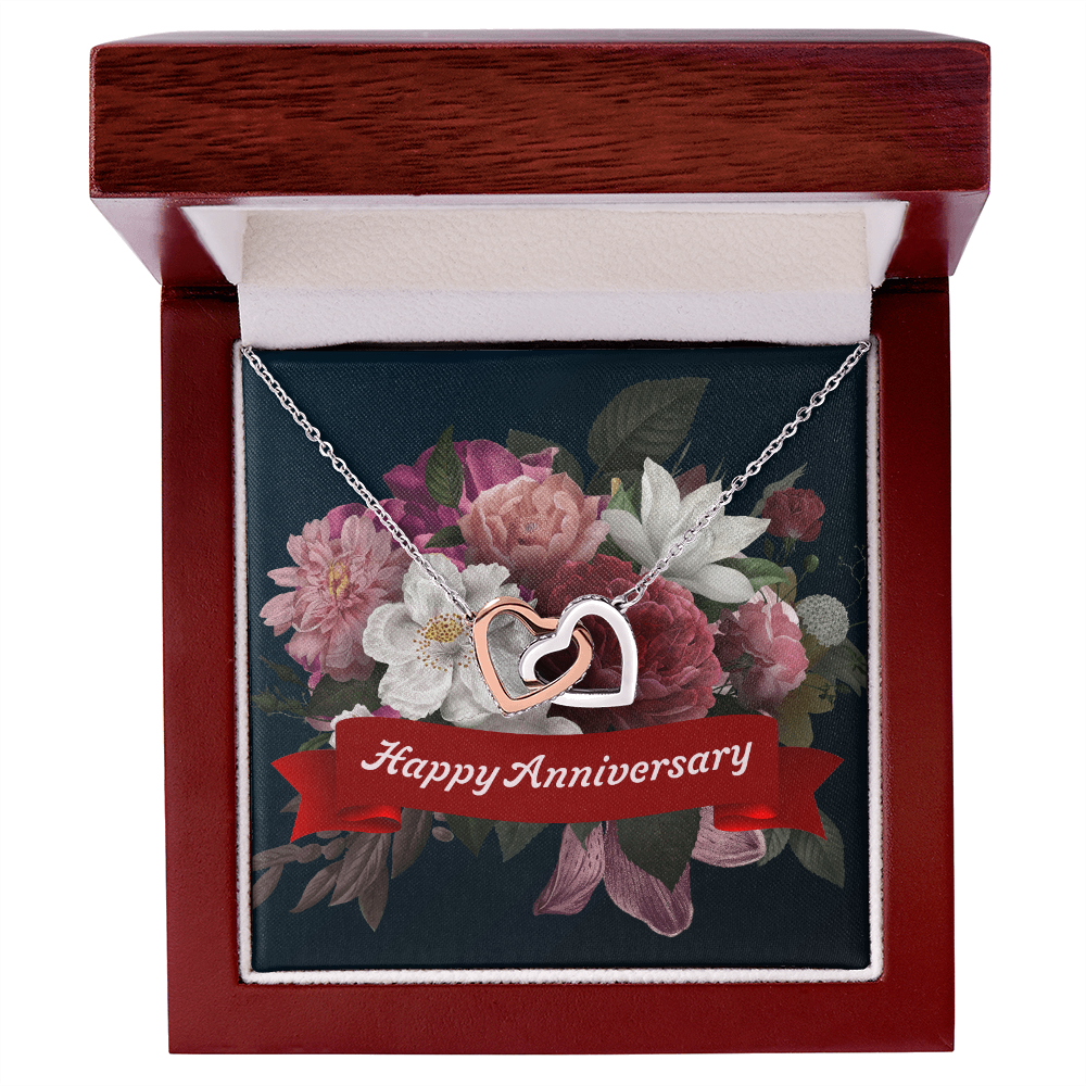 Interlocking Hearts Necklace:Happy Anniversary