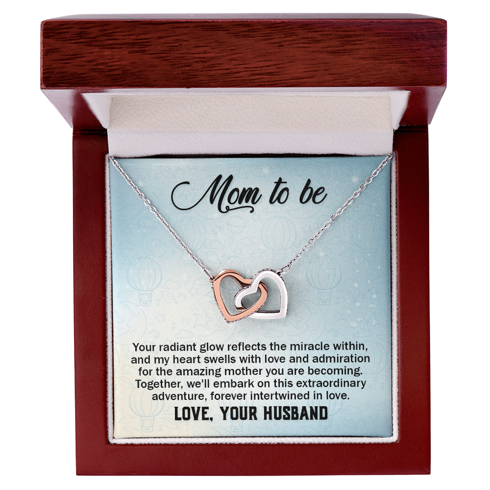 Interlocking Hearts Necklace : Mom To Be Love , Your Husband