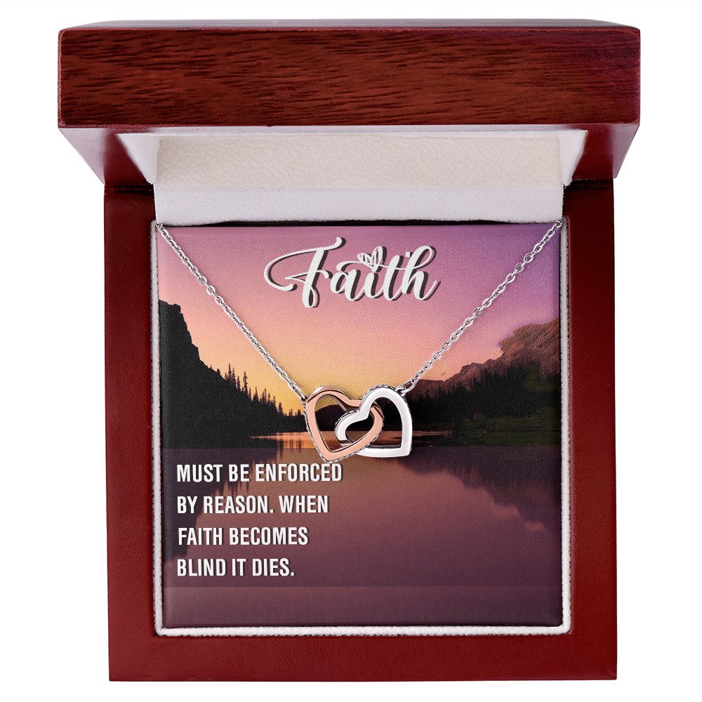 Interlocking Hearts Necklace : Faith Must Be Enforce