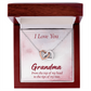 Interlocking Hearts Necklace :I Love You Grandma