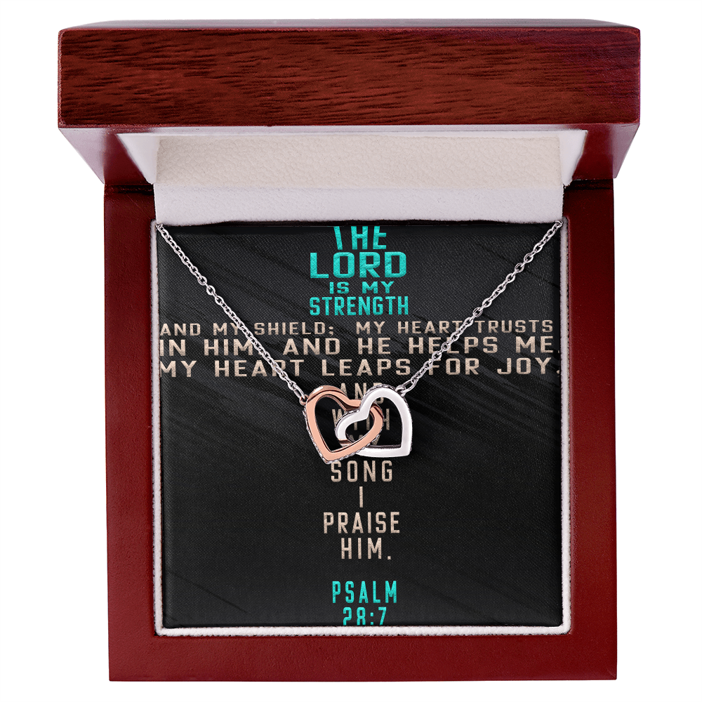 Interlocking Hearts Necklace : The Lord Is My Strength