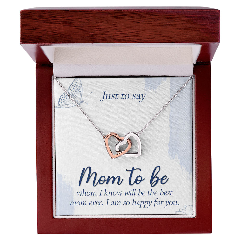 Interlocking Hearts Necklace : Mom To Be I Am So Happy For You