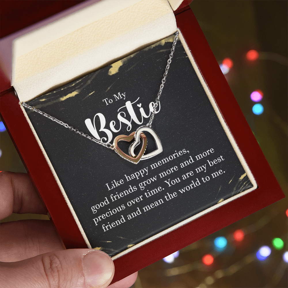 Interlocking Hearts Necklace : To My Bestie Like Happy Memories
