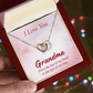Interlocking Hearts Necklace :I Love You Grandma