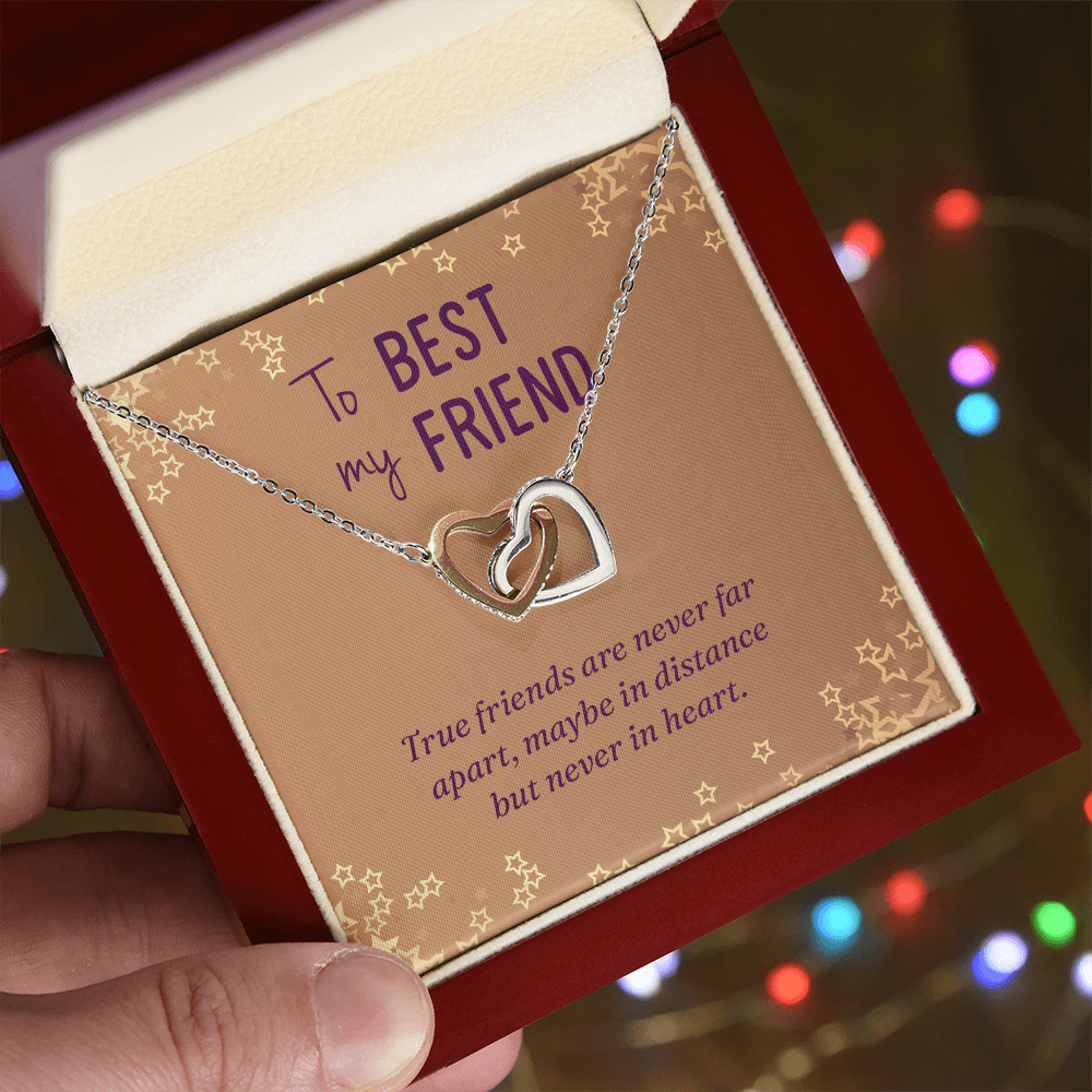 Interlocking Hearts Necklace :To Best My Friend