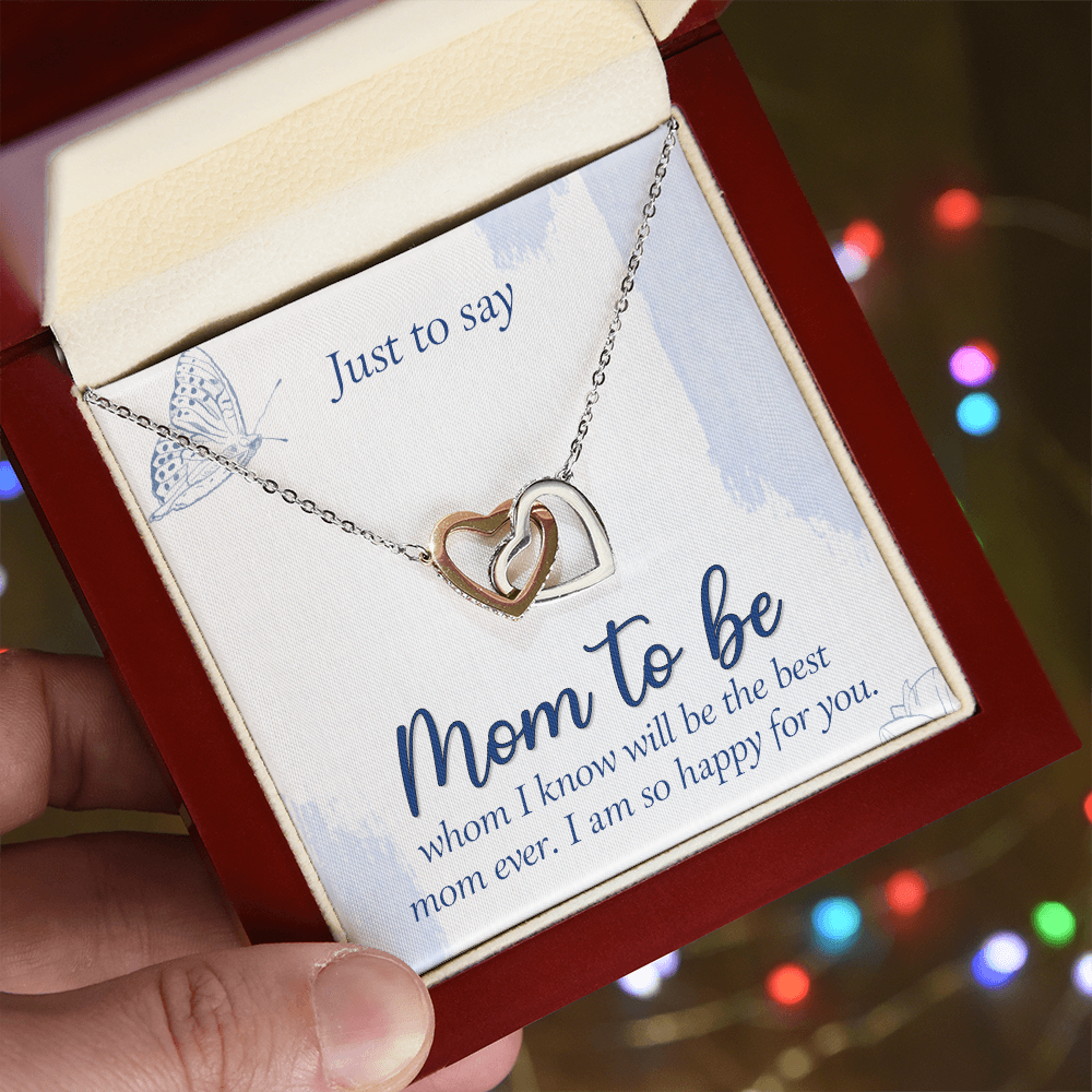 Interlocking Hearts Necklace : Mom To Be I Am So Happy For You