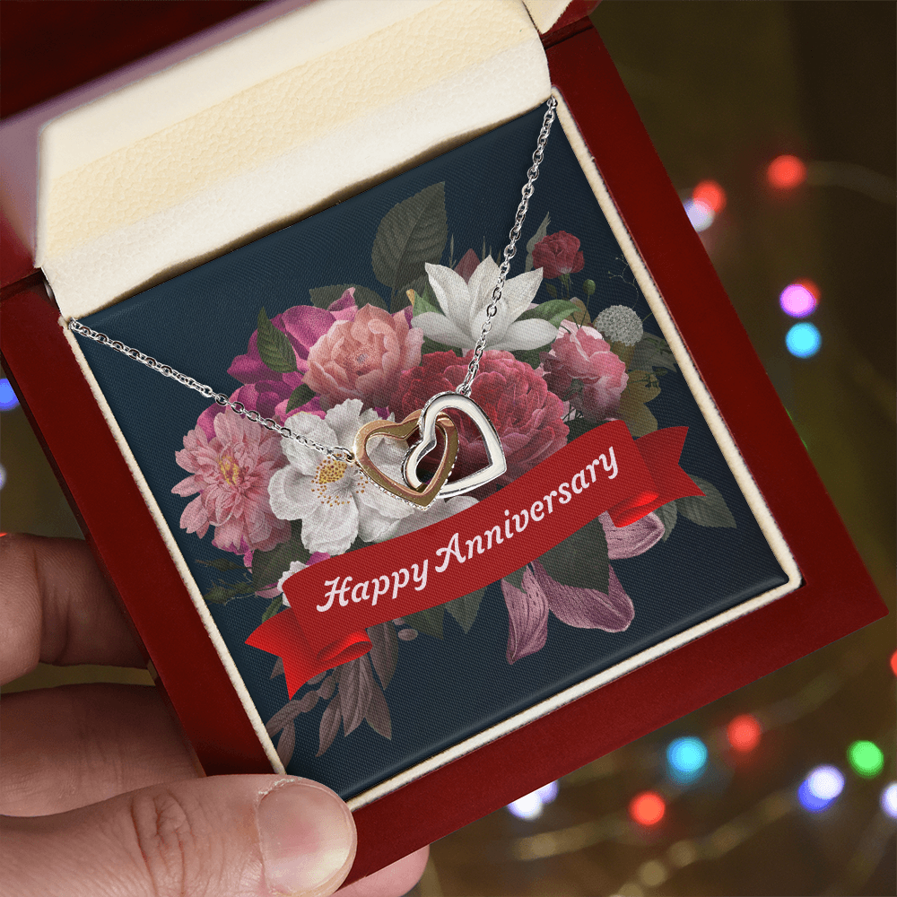 Interlocking Hearts Necklace:Happy Anniversary