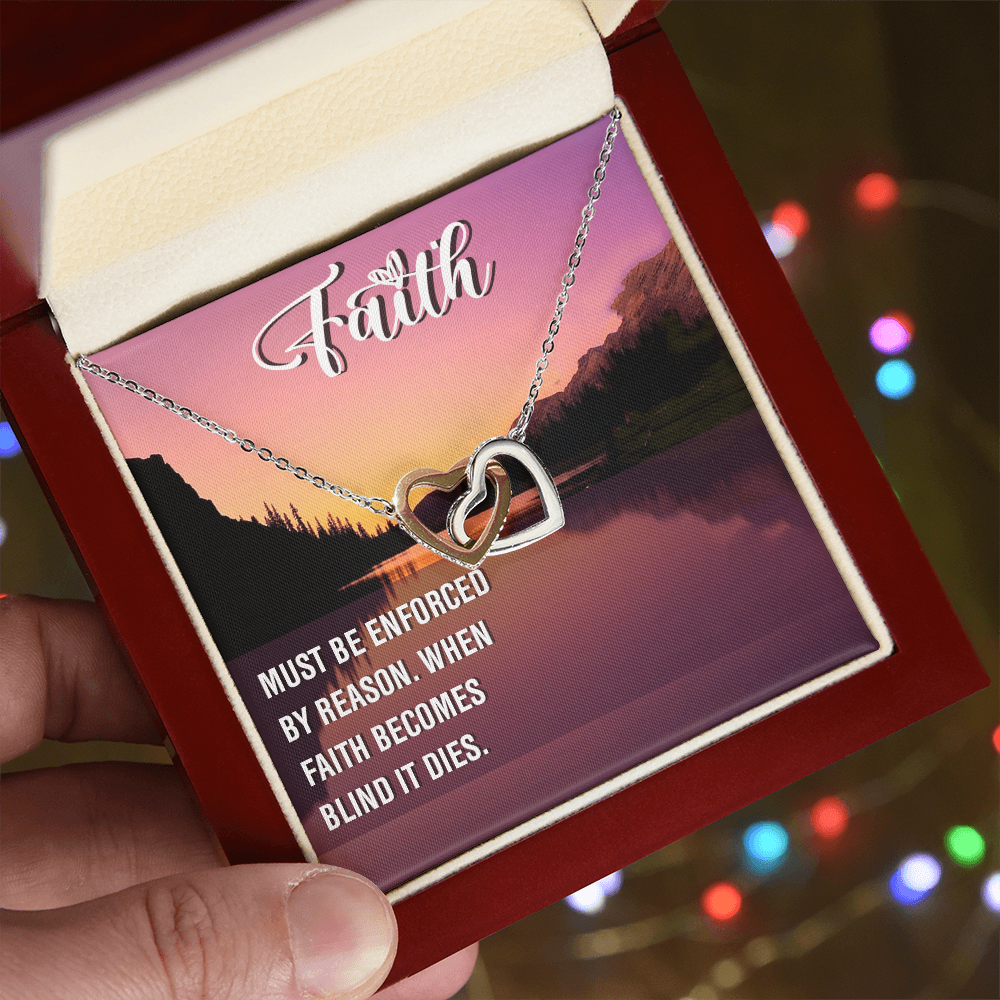 Interlocking Hearts Necklace : Faith Must Be Enforce
