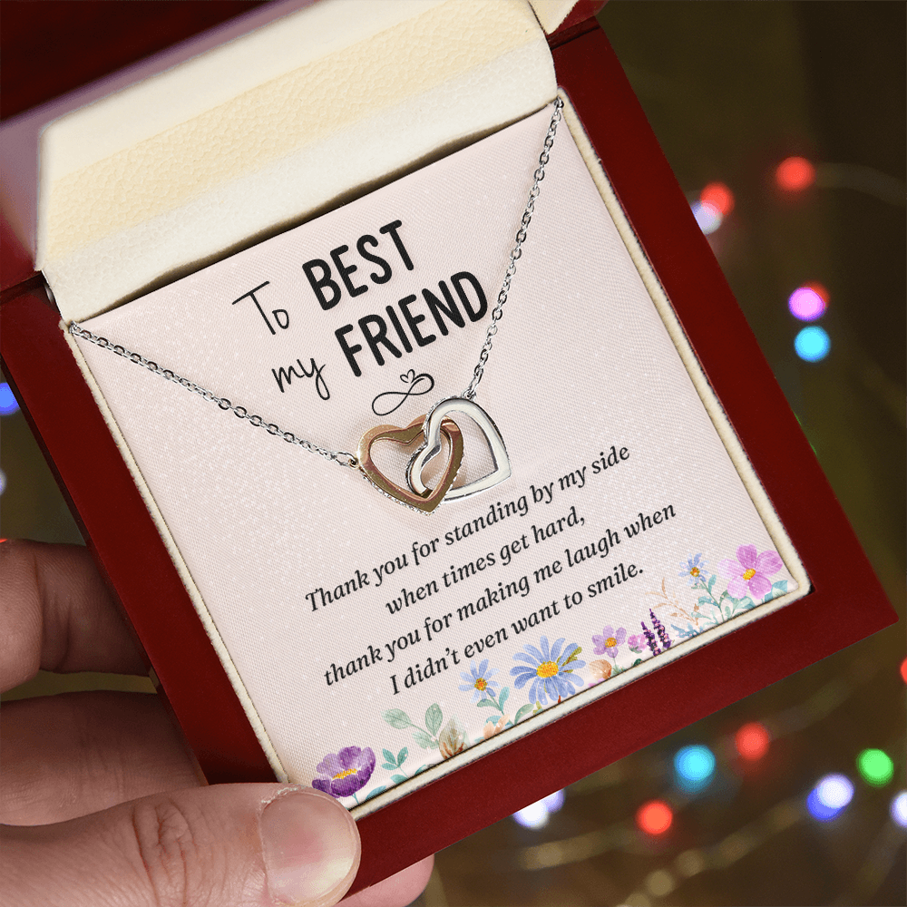 Interlocking Hearts Necklace : To My Best Friend Standing By My Side