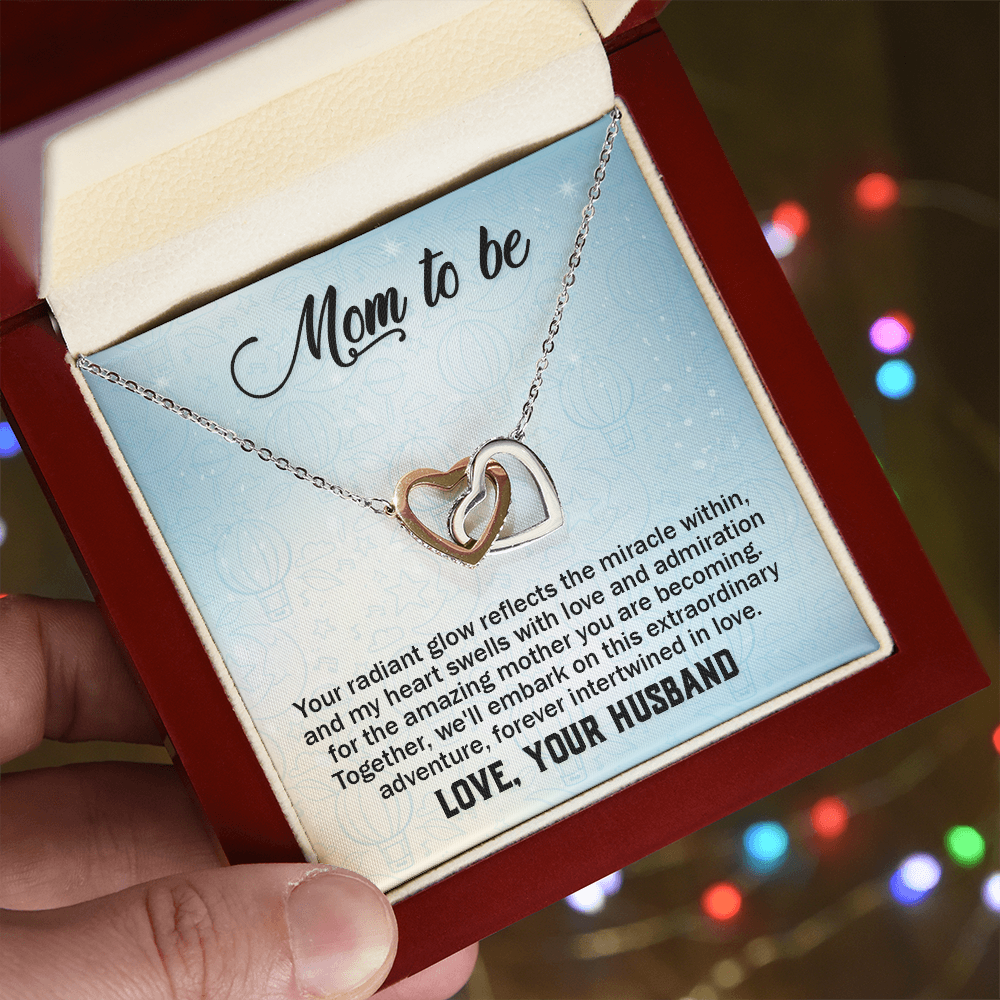 Interlocking Hearts Necklace : Mom To Be Love , Your Husband