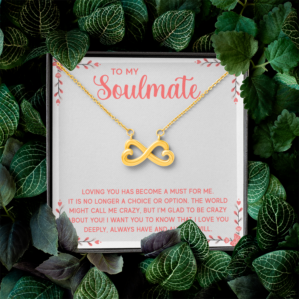 Endless Love Necklace: To My Soulmate I L'm Glad To Be Crazy About You