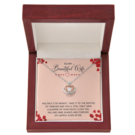 Crown Pendant Necklace: To My Beautiful Wife