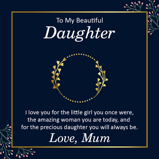 Baby Feet Heart Necklace:To My Beautiful Daughter