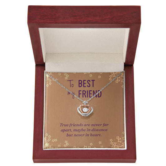 Crown Pendant Necklace:To My Best Friend True Friend Are Never Far