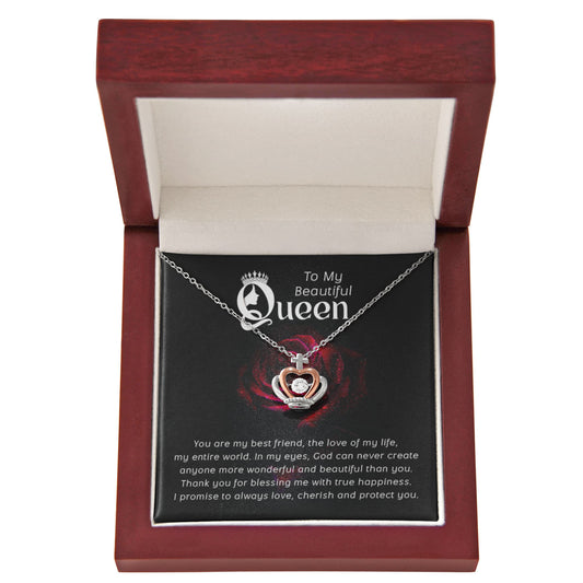 Crown Pendant Necklace:To My Beautiful Queen