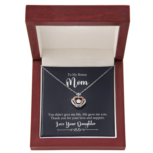 Crown Pendant Necklace: To My Bonus Mom