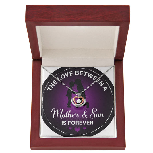 Crown Pendant Necklace: Mother and Son Forever