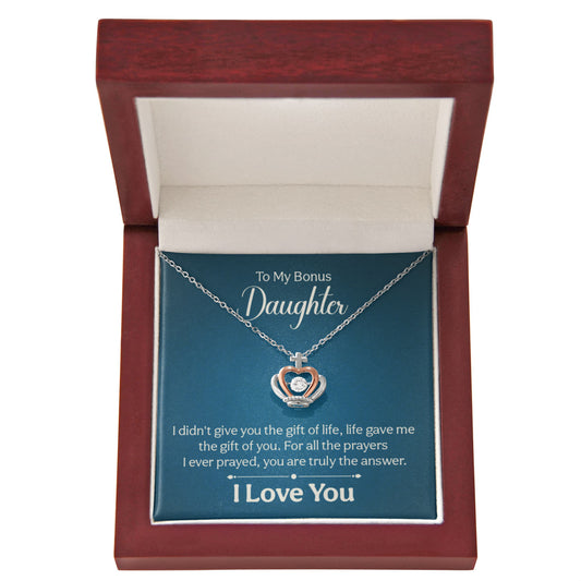 Crown Pendant Necklace:To My Bonus Daughter