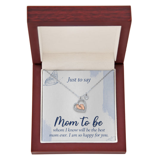 Baby Feet Heart Necklace: Just To Day Mom To Be