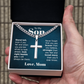 Artisan Cross with Cuban Link Chain:To My Son Love Mom
