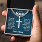 Artisan Cross with Cuban Link Chain:To My Son Love Mom