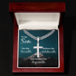 Artisan Cross with Cuban Link Chain: To My Son See The Invisible