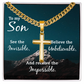 Artisan Cross with Cuban Link Chain: To My Son See The Invisible