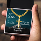Artisan Cross with Cuban Link Chain: To My Son See The Invisible
