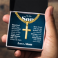 Artisan Cross with Cuban Link Chain:To My Son Love Mom