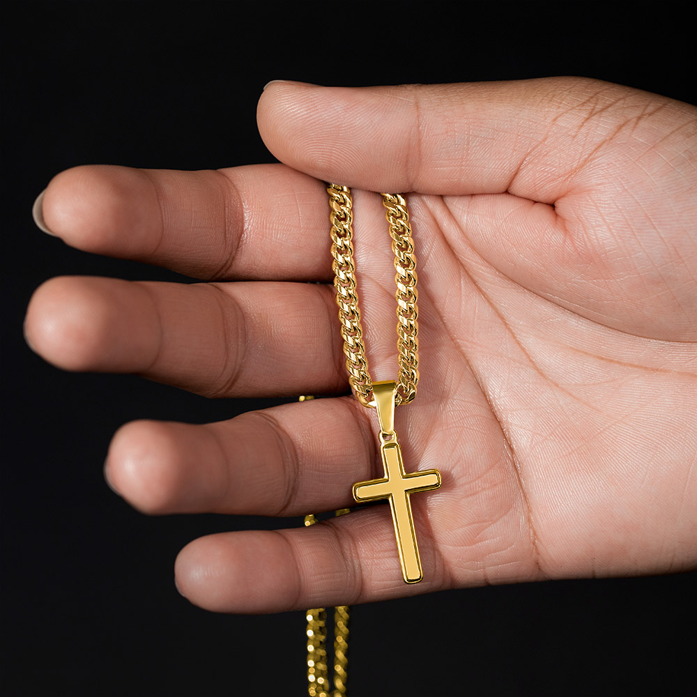 Artisan Cross with Cuban Link Chain: Dad  You Are  A Remarkable  Man