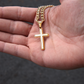 Artisan Cross with Cuban Link Chain:To My Son Love Mom