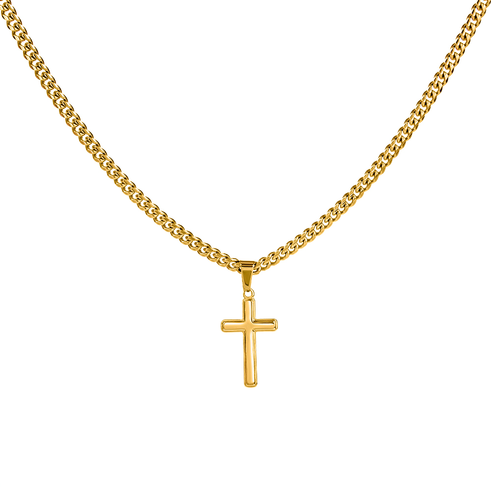 Artisan Cross with Cuban Link Chain:To My Son Love Mom