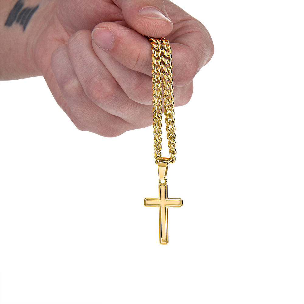 Artisan Cross with Cuban Link Chain: Dad  You Are  A Remarkable  Man